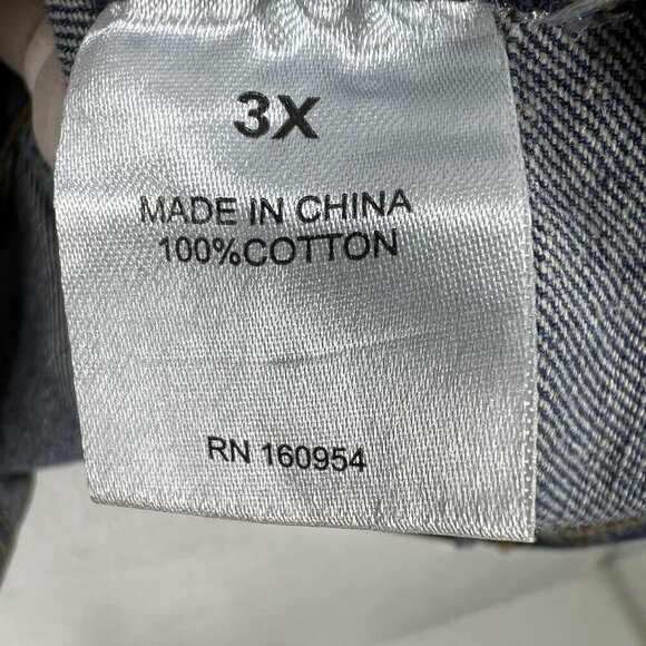 Jack & Avery Womens 3XL Outerwear Destroyed Distressed Denim Ripped Jean Jacket - Picture 15 of 16